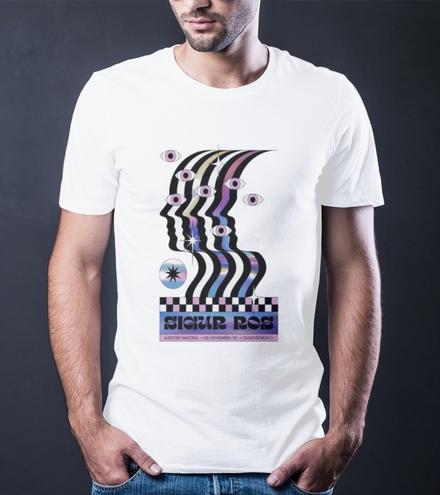 Sigur Ros Auditorio Nacional Mexico November 25 2025 Retro Psychedelic Concert Art T-Shirt