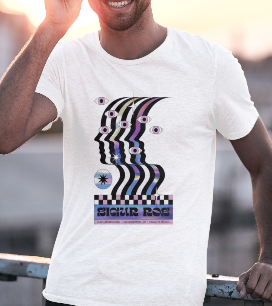 Sigur Ros Auditorio Nacional Mexico November 25 2025 Retro Psychedelic Concert Art T-Shirt