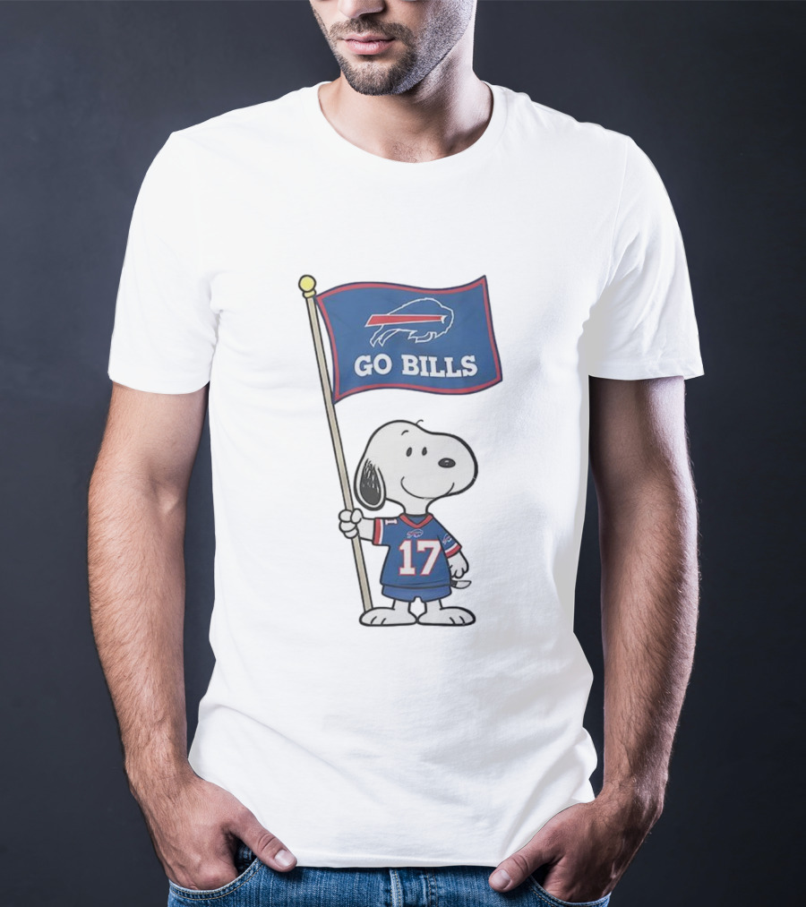 Snoopy Peanuts Go Bills Buffalo Bills Football Team Flag T-Shirt