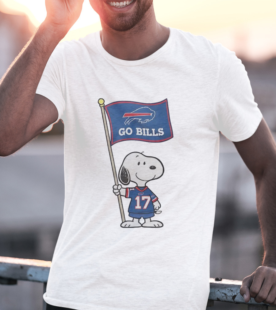 Snoopy Peanuts Go Bills Buffalo Bills Football Team Flag T-Shirt