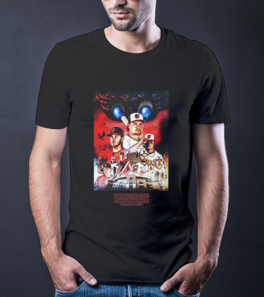 Baltimore Orioles Stranger Things Crossover With Camden Yards And Players T-Shirt