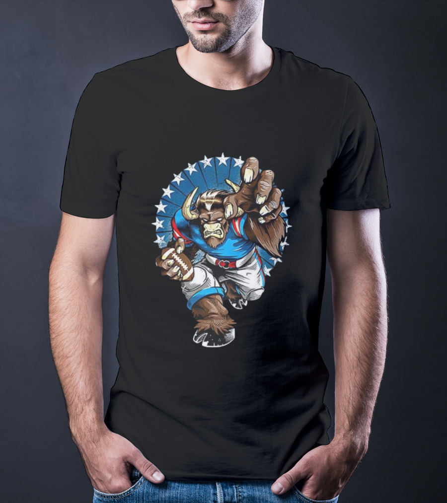 Buffalo Bills Minotaur Football Beast Starburst T-Shirt