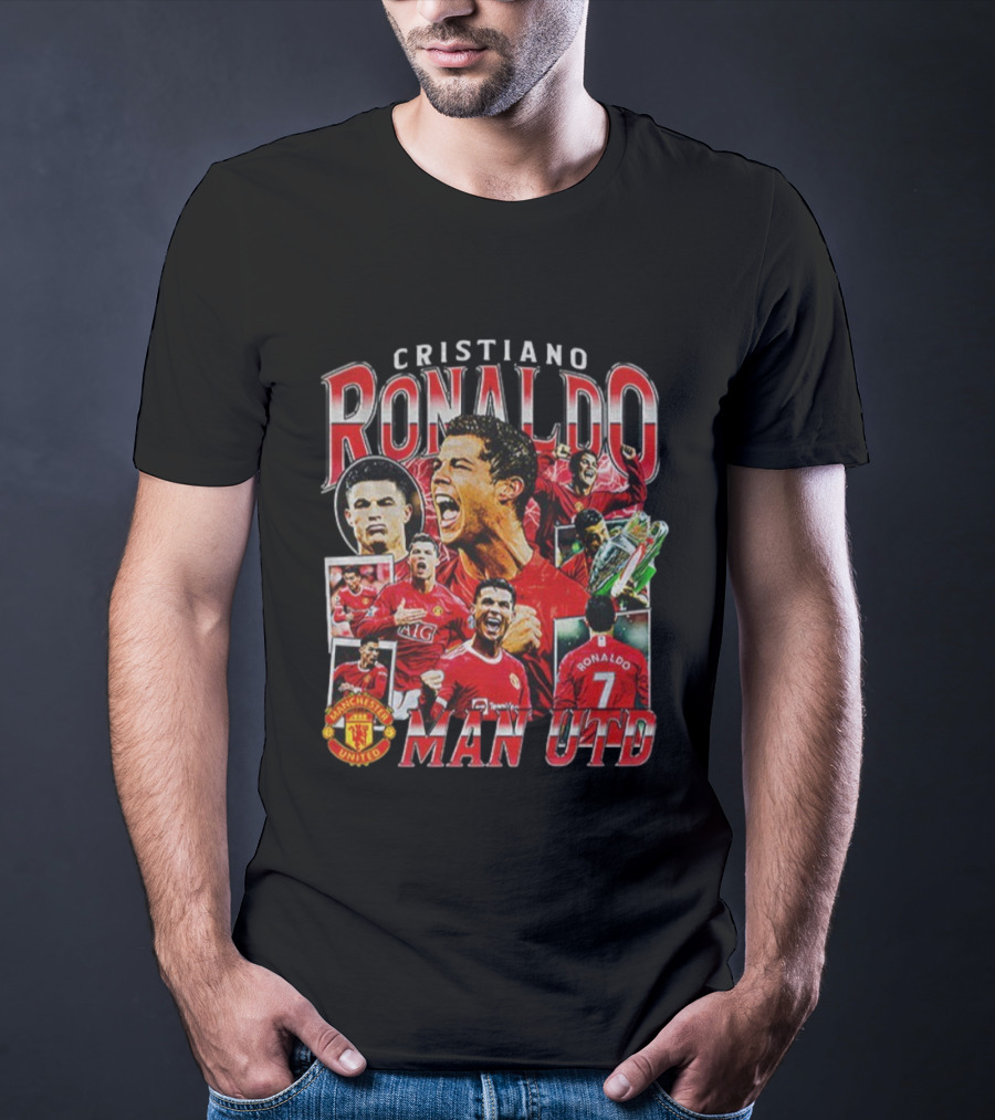 Cristiano Ronaldo Manchester United Man Utd Collage 2025 T-Shirt