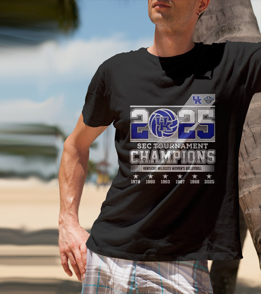 Kentucky Wildcats Women's Volleyball 2025 SEC Tournament Champions T-Shirt