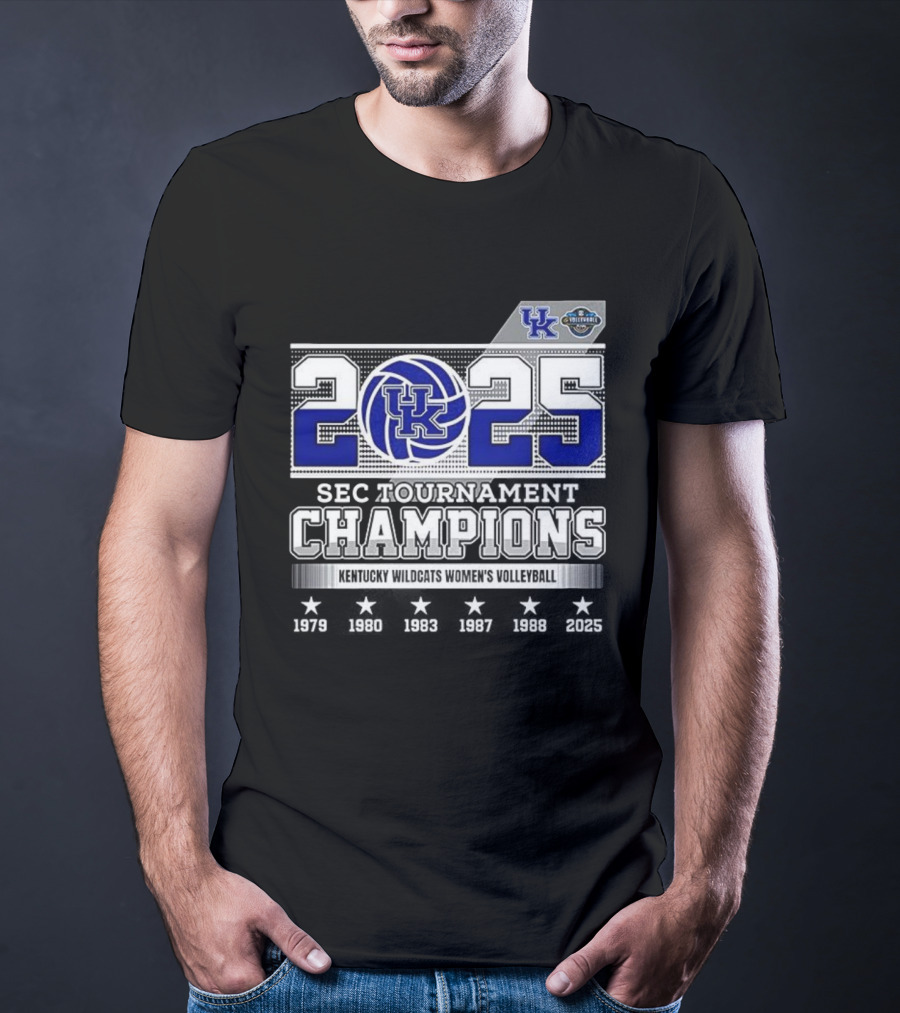 Kentucky Wildcats Women's Volleyball 2025 SEC Tournament Champions T-Shirt