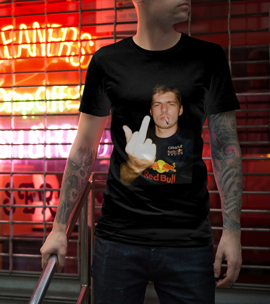 Max Oracle Red Bull Racing F1 Middle Finger Meme Cigarette T-Shirt