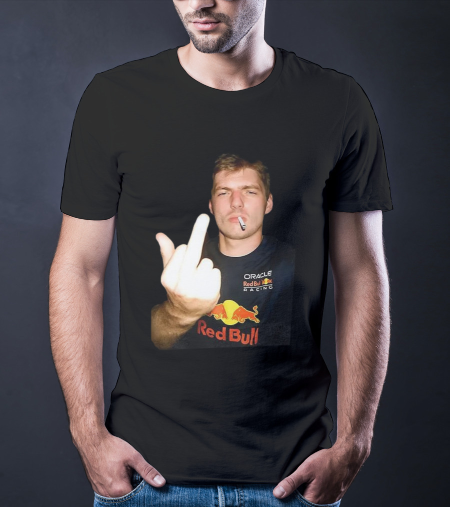 Max Oracle Red Bull Racing F1 Middle Finger Meme Cigarette T-Shirt