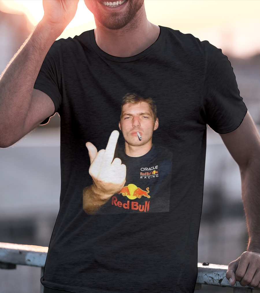 Max Oracle Red Bull Racing F1 Middle Finger Meme Cigarette T-Shirt