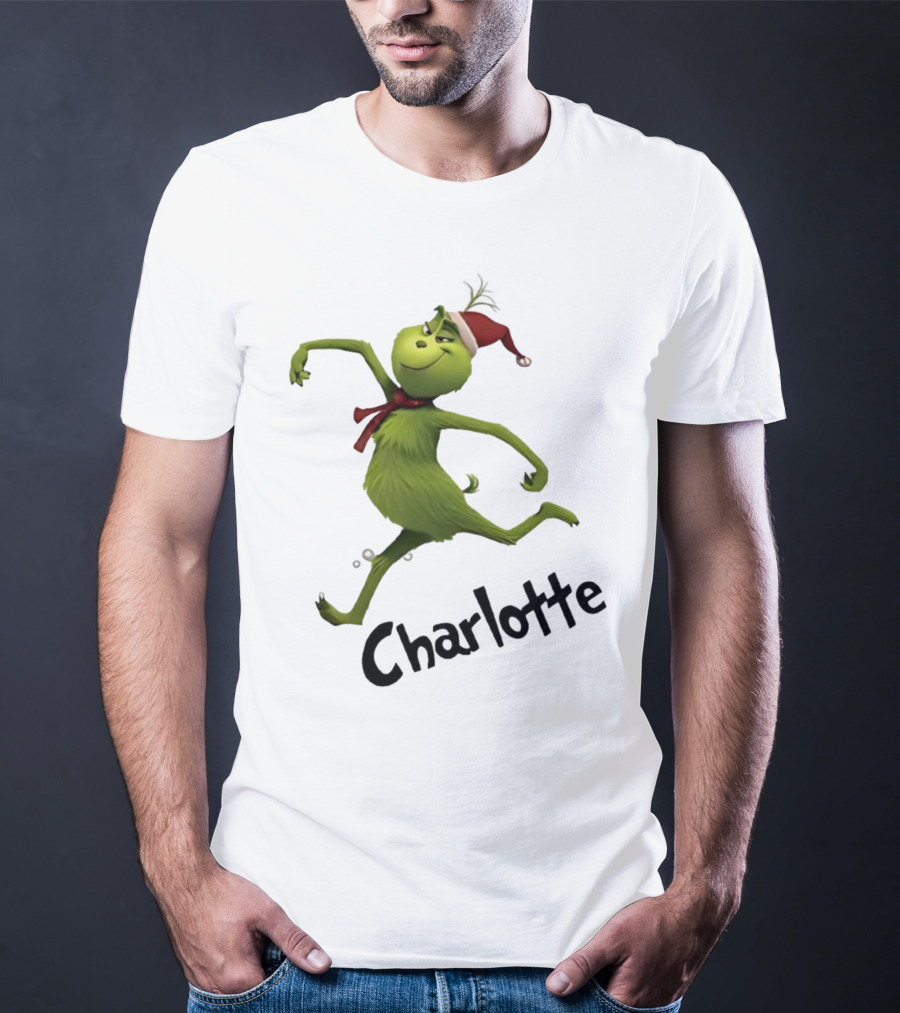 Grinch Santa Hat Charlotte Christmas Dance T-Shirt