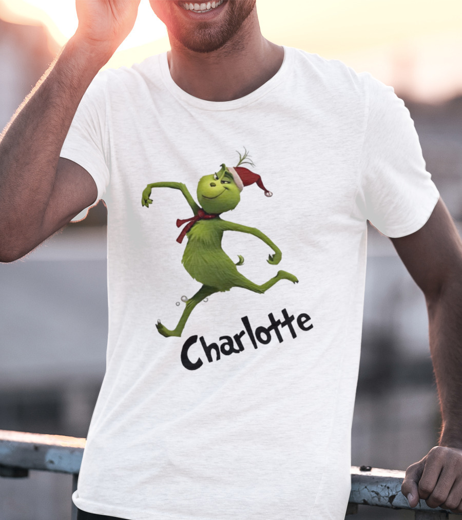 Grinch Santa Hat Charlotte Christmas Dance T-Shirt