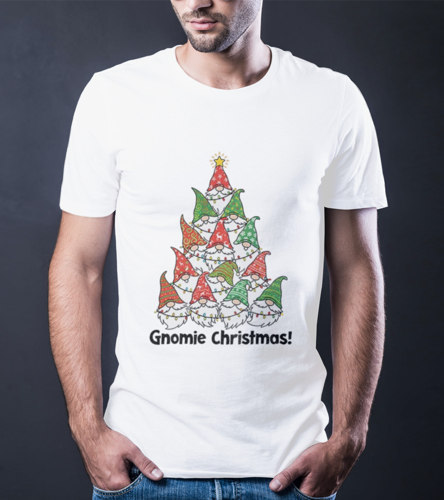 Gnome Christmas Tree Dear Santa I Tried To Be Good Merry Xmas T-Shirt
