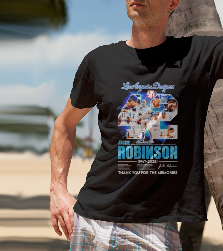 Los Angeles Dodgers Jackie Robinson 42 1947 2025 Thank You For The Memories T-Shirt