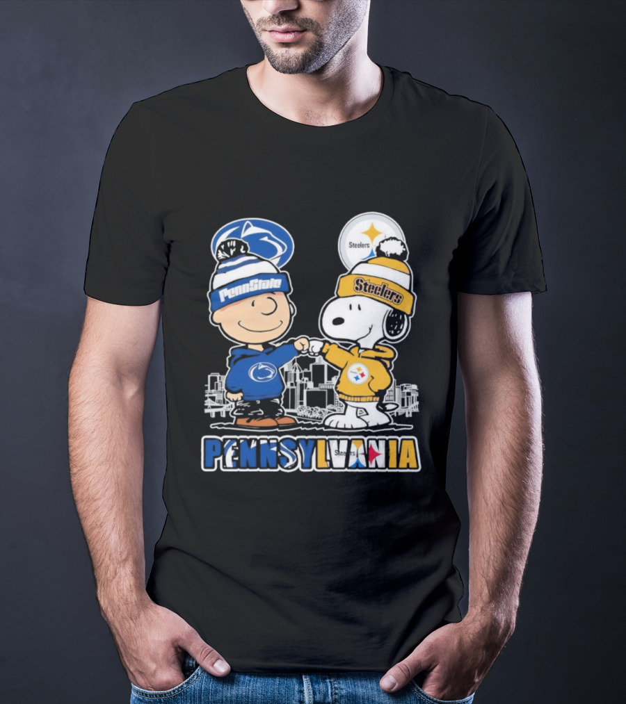 Charlie Brown Snoopy Penn State Nittany Lions Pittsburgh Steelers Pennsylvania T-Shirt