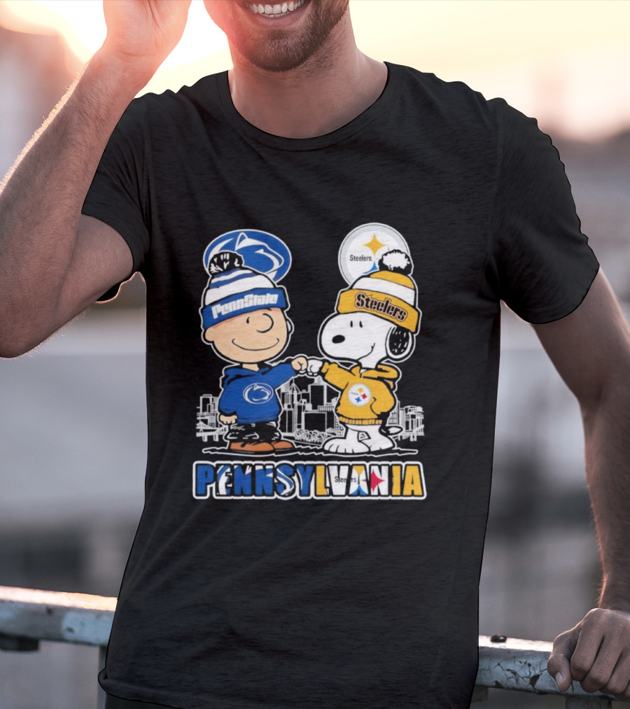 Charlie Brown Snoopy Penn State Nittany Lions Pittsburgh Steelers Pennsylvania T-Shirt