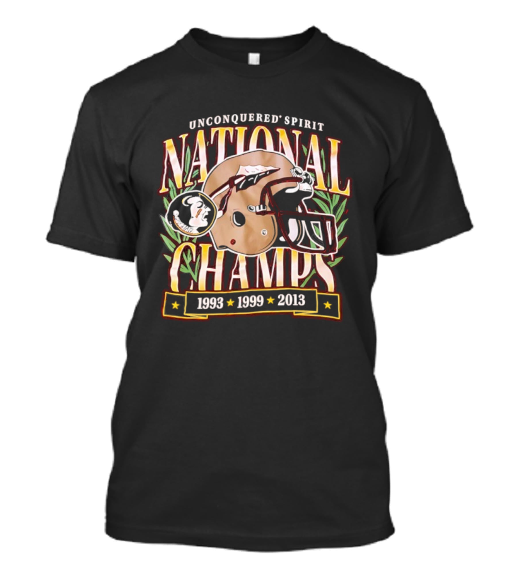 Florida State Seminoles National Champs 1993 1999 2013 Football Helmet Design T-Shirt