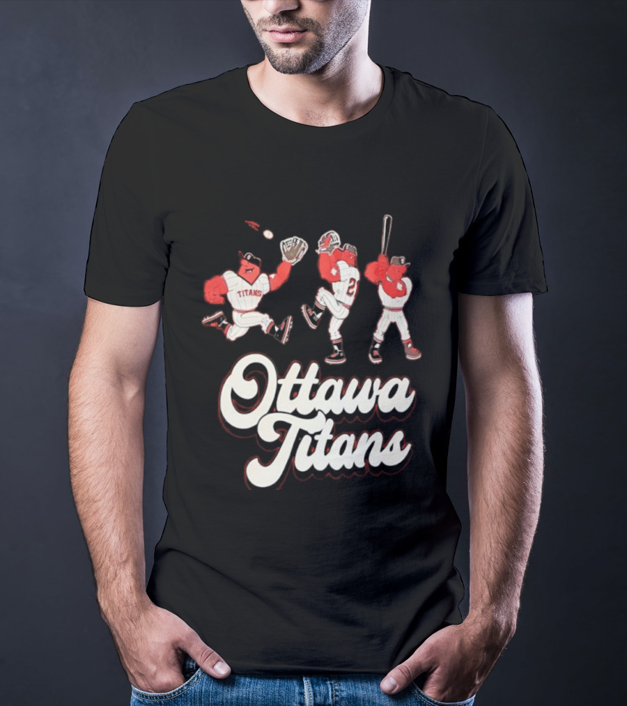 Ottawa Titans Mascot Players Baseball Team Vintage Aesthetic T-Shirt