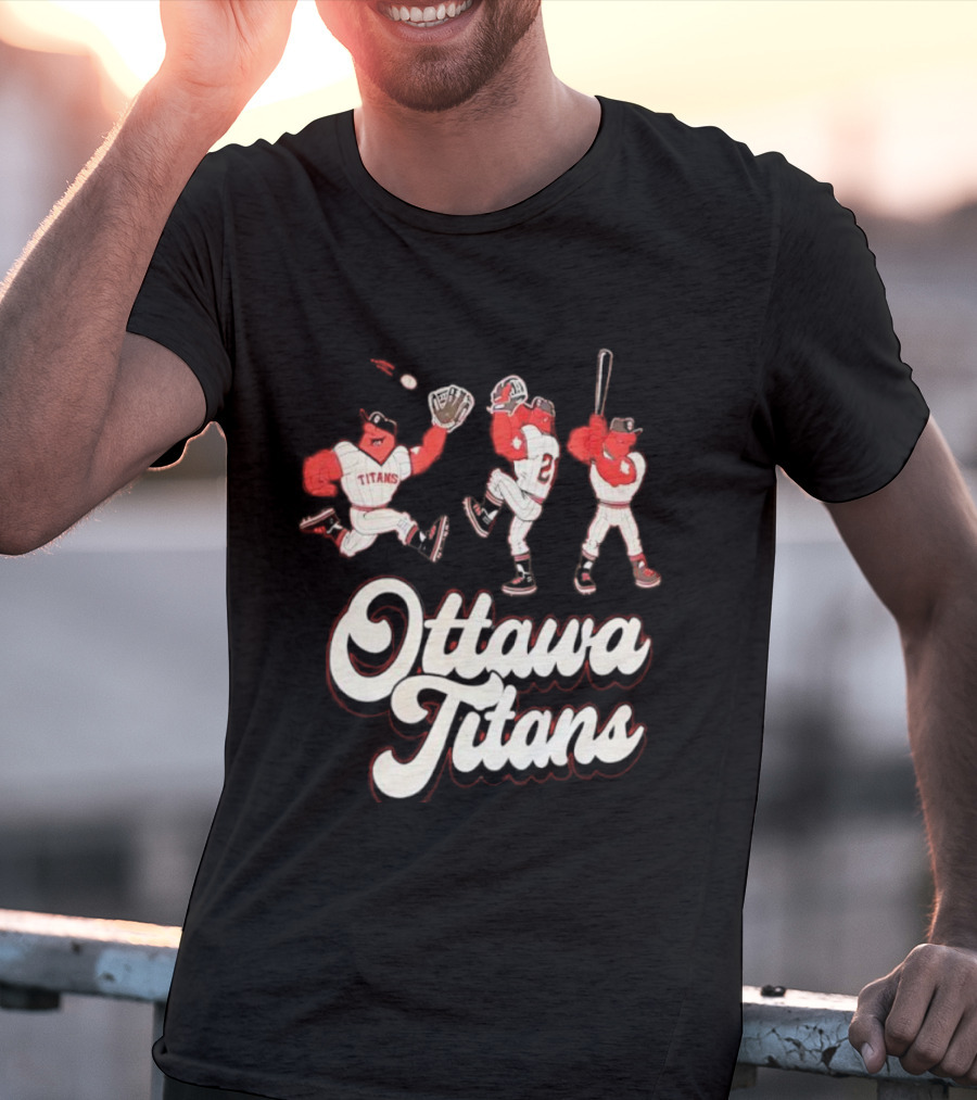 Ottawa Titans Mascot Players Baseball Team Vintage Aesthetic T-Shirt