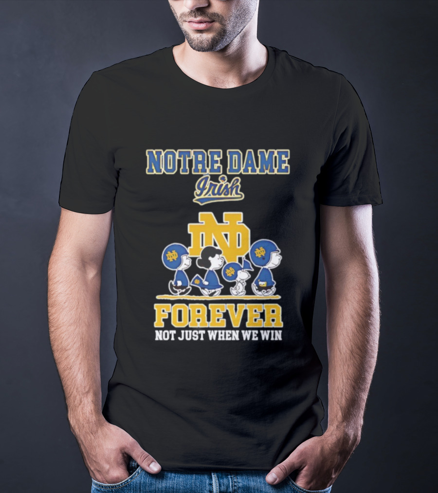 Notre Dame Irish Peanuts Characters Win Forever T-Shirt