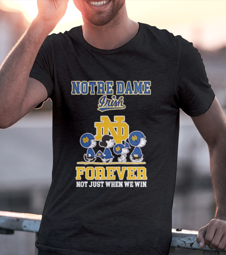 Notre Dame Irish Peanuts Characters Win Forever T-Shirt