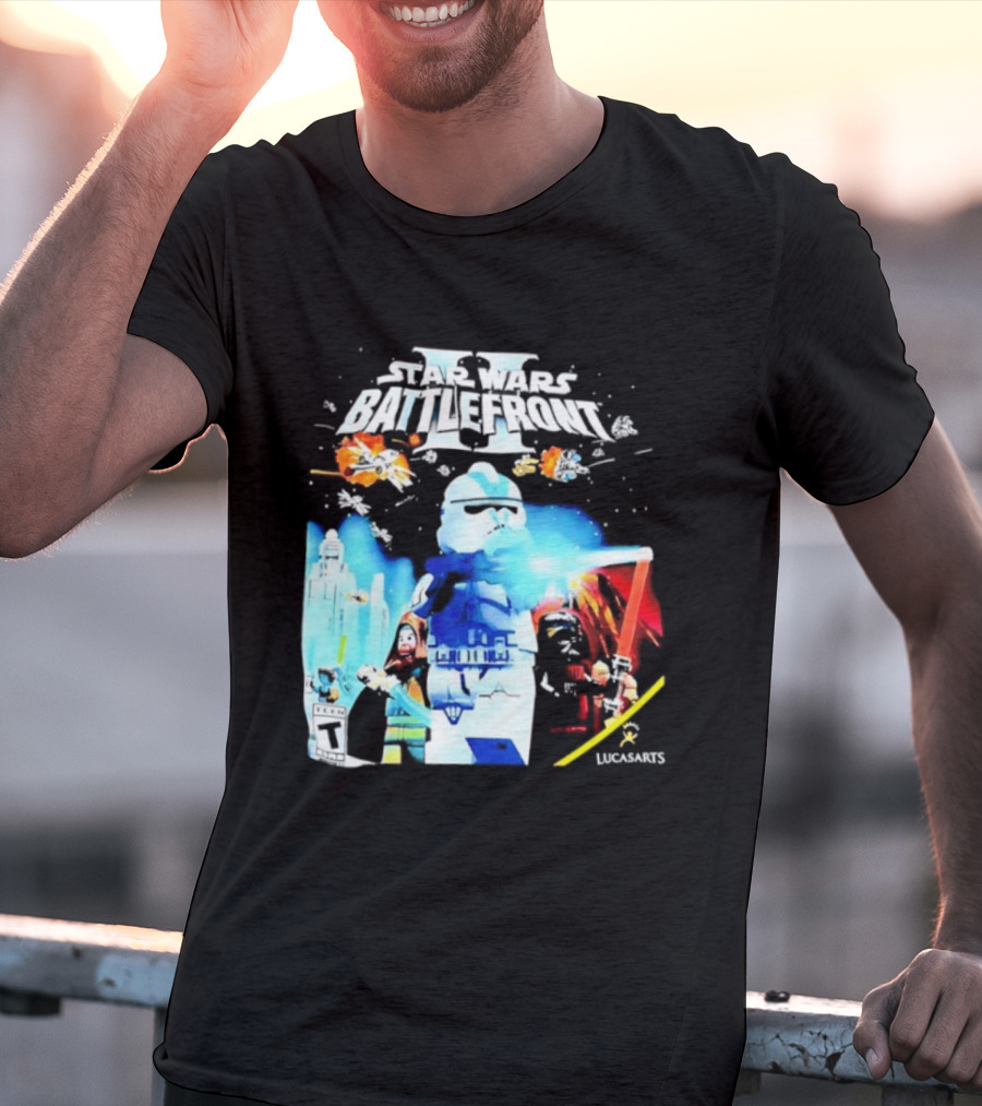 LEGO Star Wars Battlefront II Trooper And Lightsaber Duel Scene T-Shirt