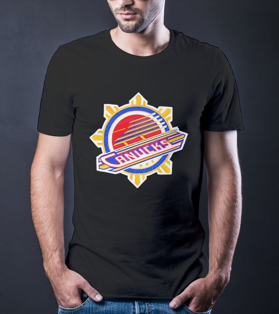 Vancouver Canucks Filipino Heritage Night Sun Design Canucks Text T-Shirt