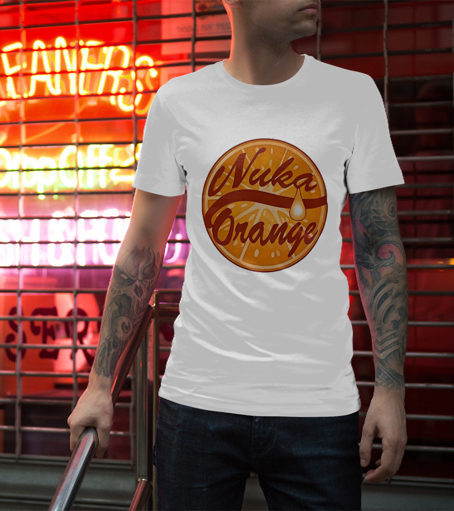 Nuka Orange Vintage Juice Cap Fallout Style Retro Design T-Shirt