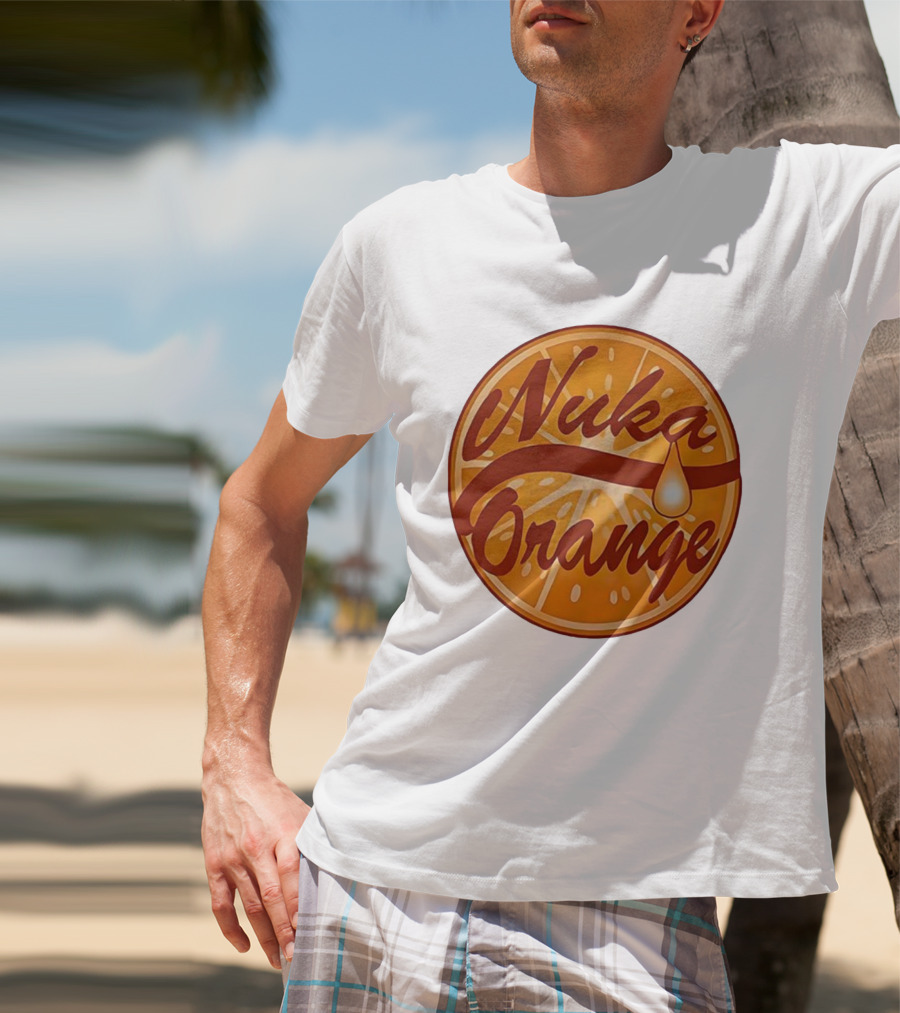 Nuka Orange Vintage Juice Cap Fallout Style Retro Design T-Shirt
