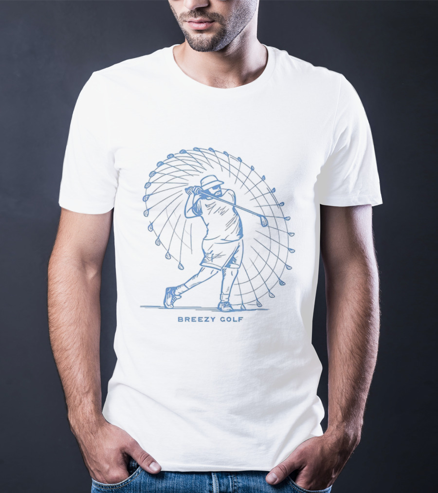Vitruvian Swing Stroboscopic Effect Golf Swing Motion T-Shirt