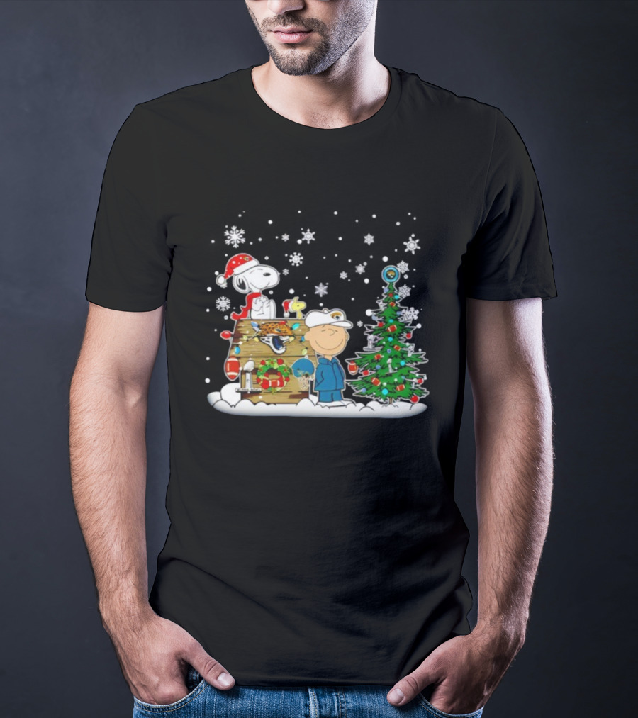 Jacksonville Jaguars Christmas Snoopy Charlie Brown Holiday Football Champions T-Shirt