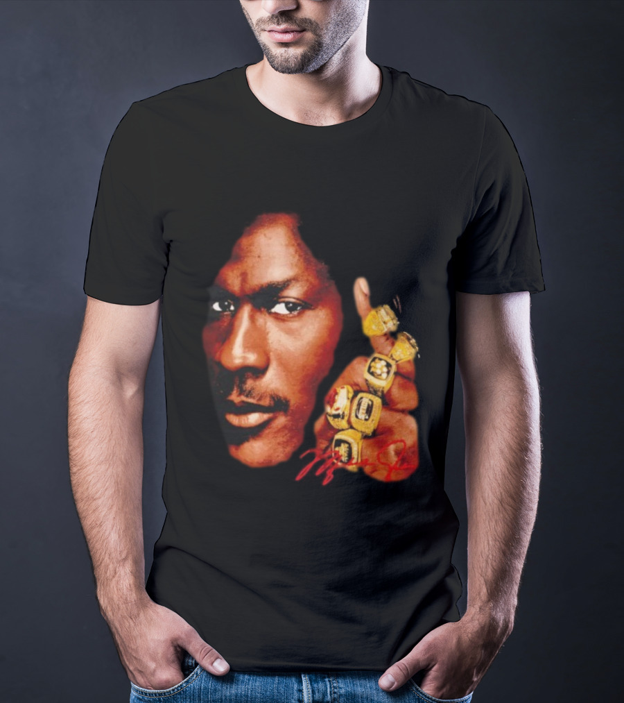 NBA Legend Michael Jordan Championship Rings Signature T-Shirt
