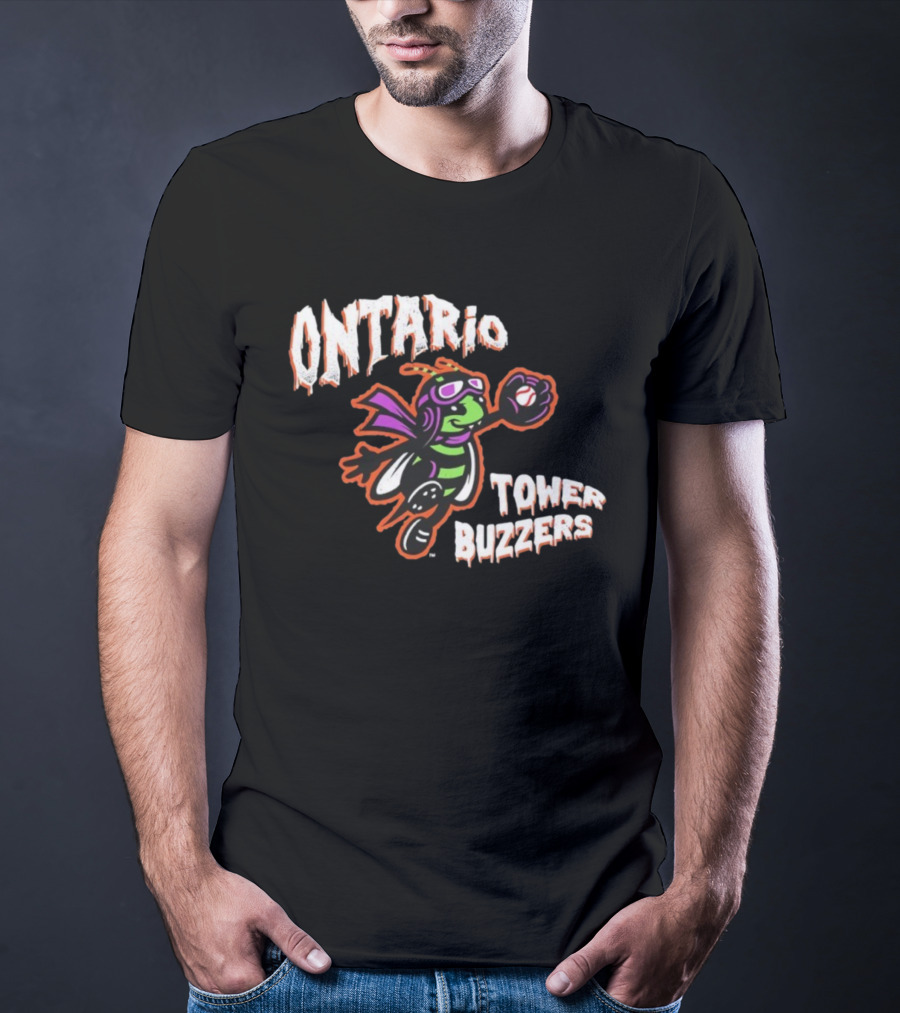 Ontario Tower Buzzers Halloween Mascot Baseball Insect T-Shirt
