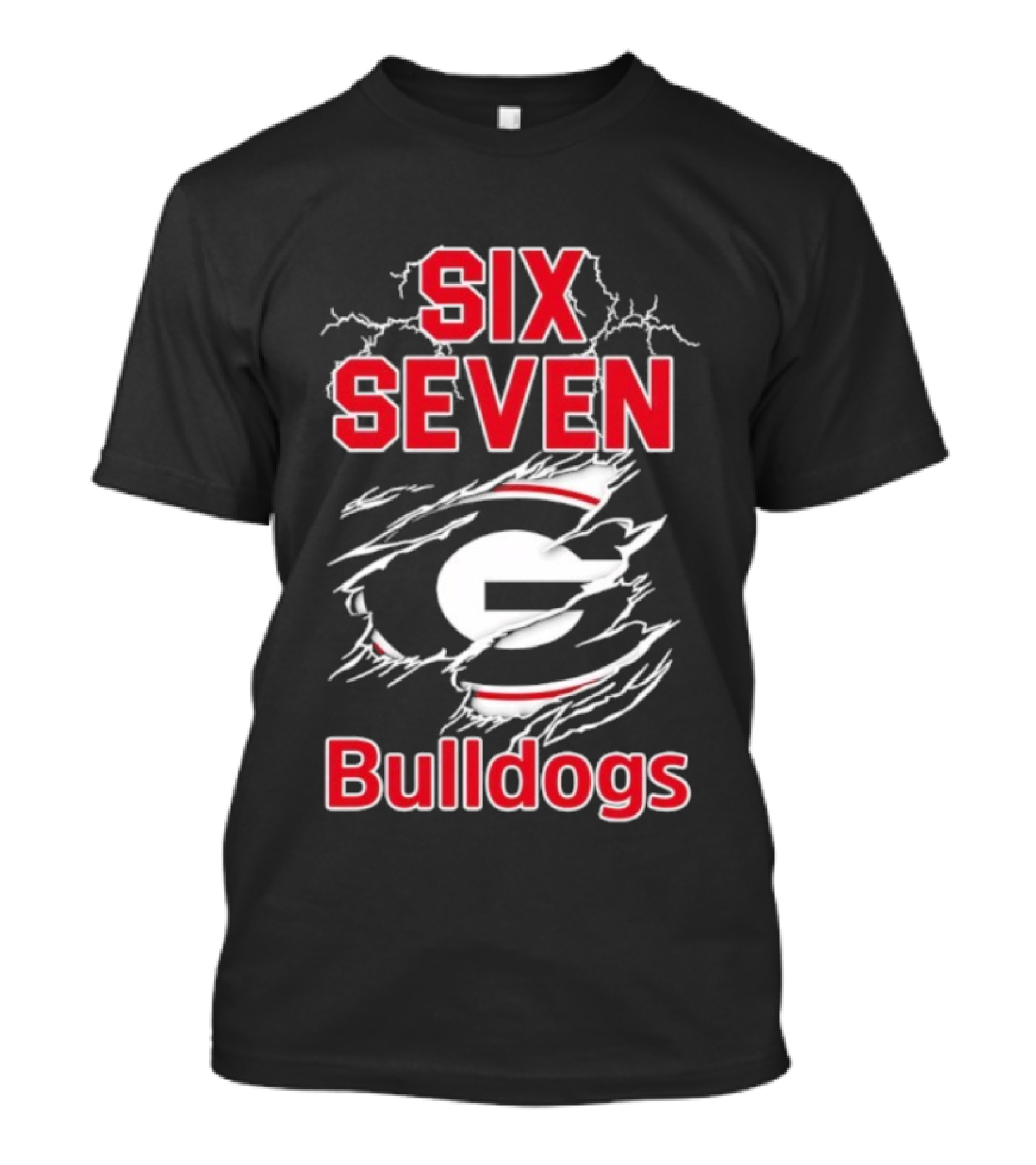 Six Seven Georgia Bulldogs Football Team Showdown T-Shirt