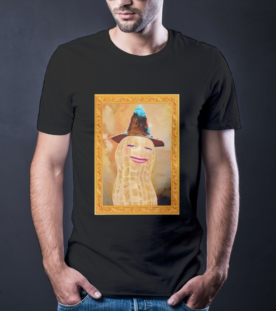 Theburntpeanut Renaissance Portrait With Hat And Blue Figurine T-Shirt