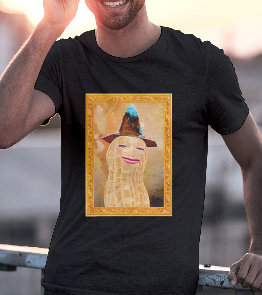Theburntpeanut Renaissance Portrait With Hat And Blue Figurine T-Shirt