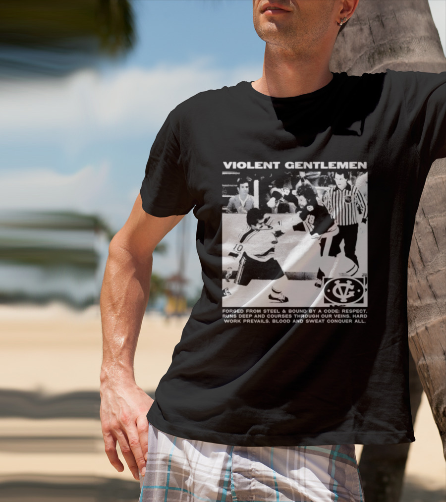 Violent Gentlemen Hockey Club Powered By Steel Sound Respect Vintage Riot T-Shirt