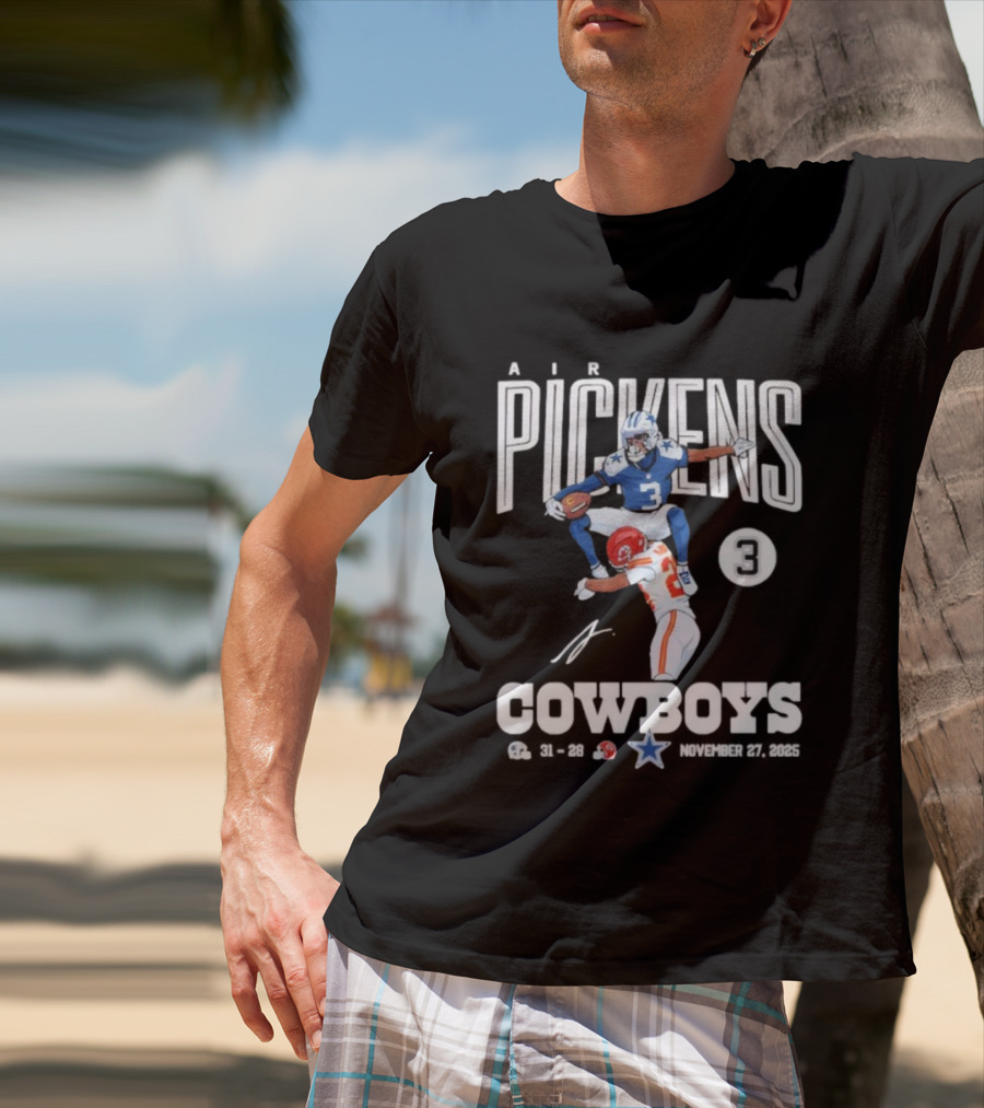Pickens Cowboys KC Chiefs Catch November 27th 2025 Signature T-Shirt