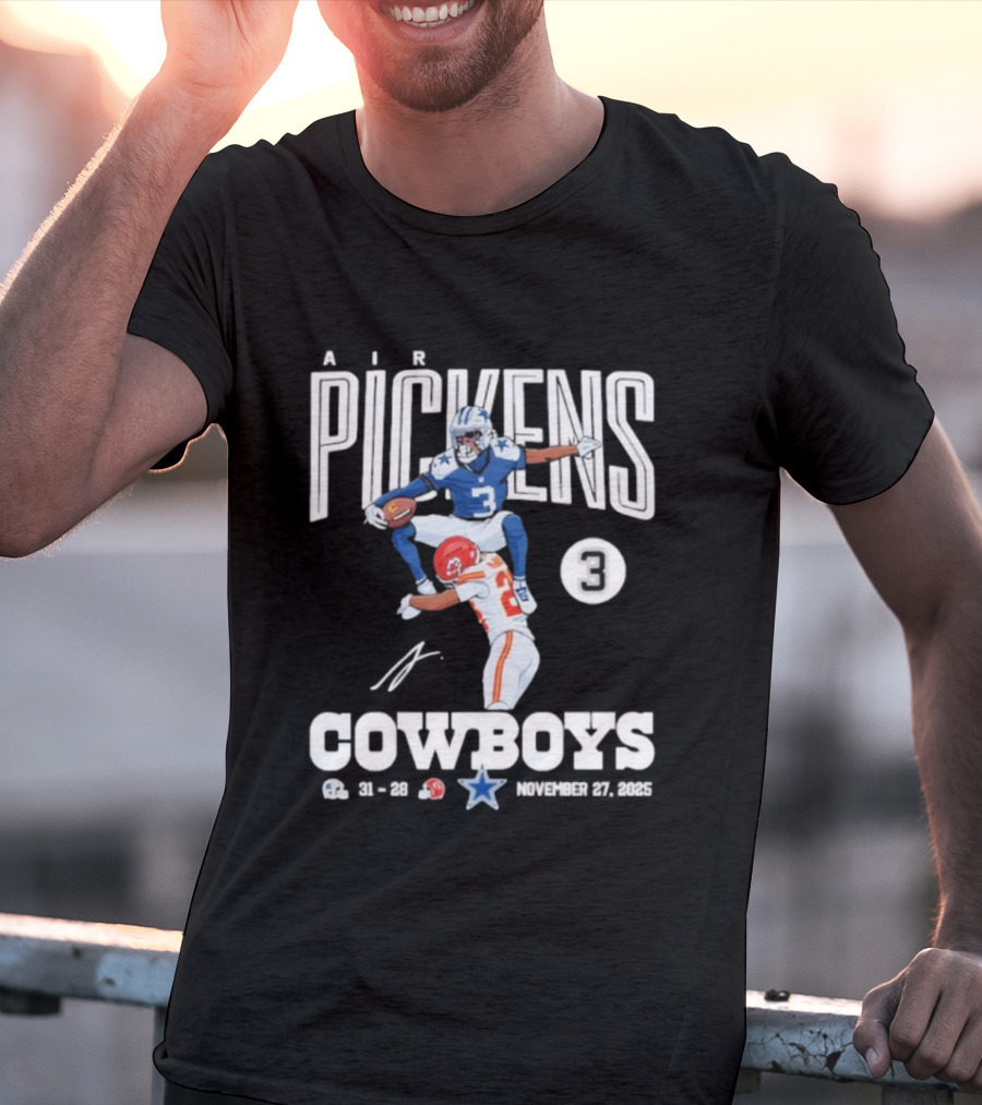 Pickens Cowboys KC Chiefs Catch November 27th 2025 Signature T-Shirt