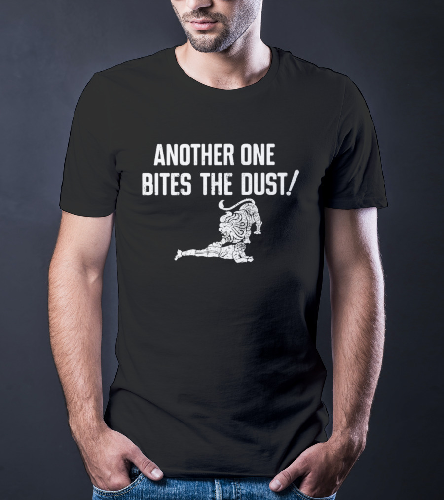 Detroit Lions X Jack White Thanksgiving Halftime Another One Bites The Dust Lions Player Silhouette T-Shirt