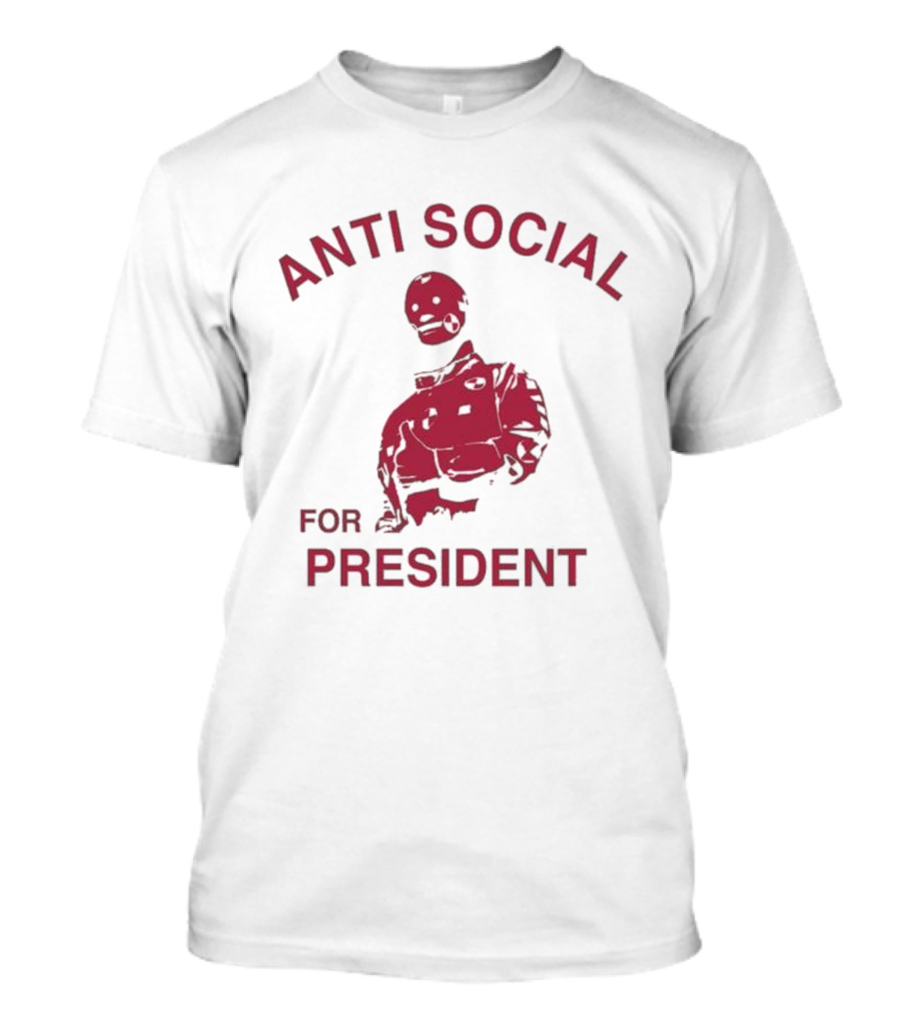 ANTI SOCIAL FOR PRESIDENT Skeleton Design T-Shirt