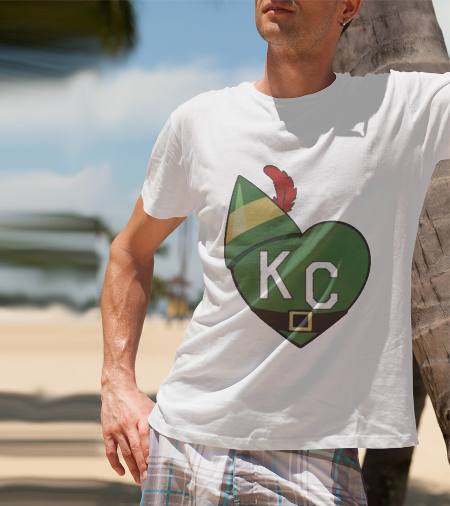 Cheerful KC Elf Heart Christmas Hat T-Shirt