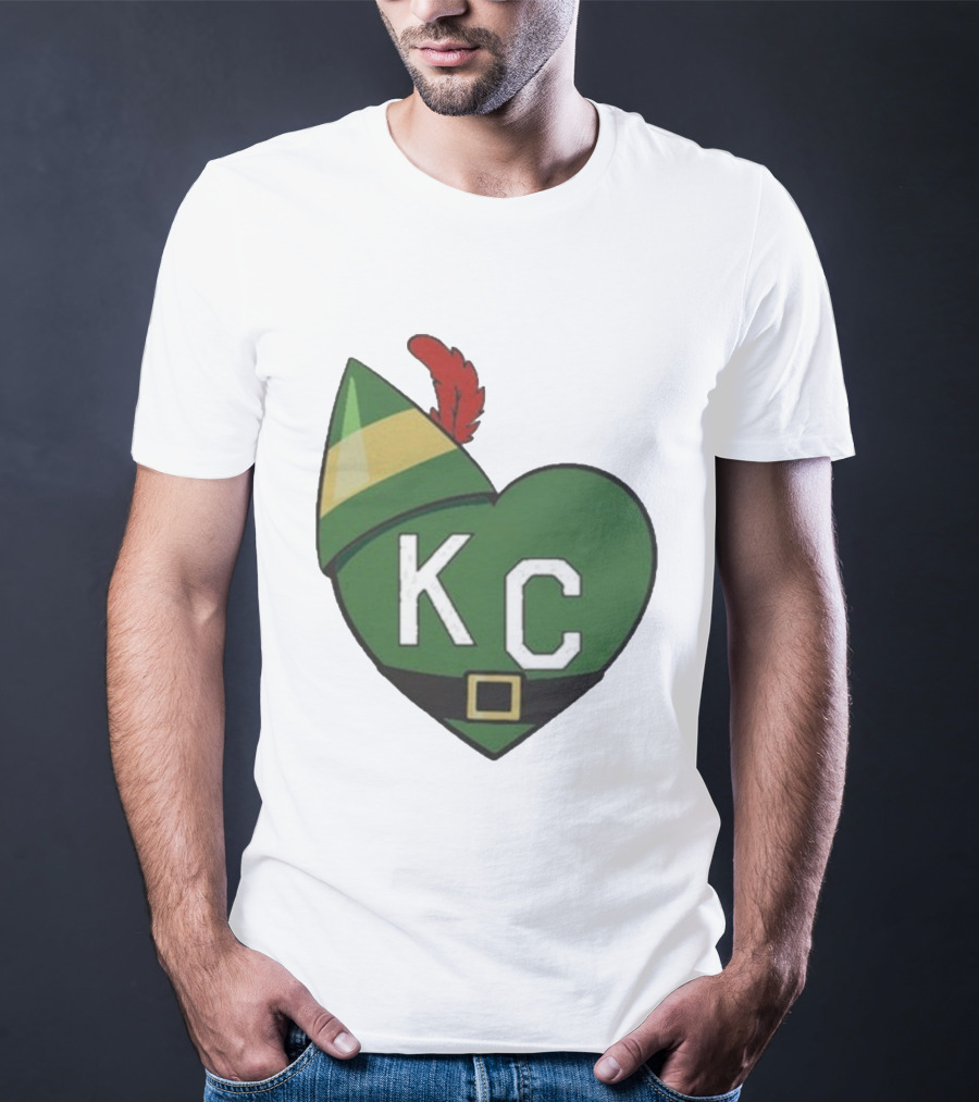 Cheerful KC Elf Heart Christmas Hat T-Shirt