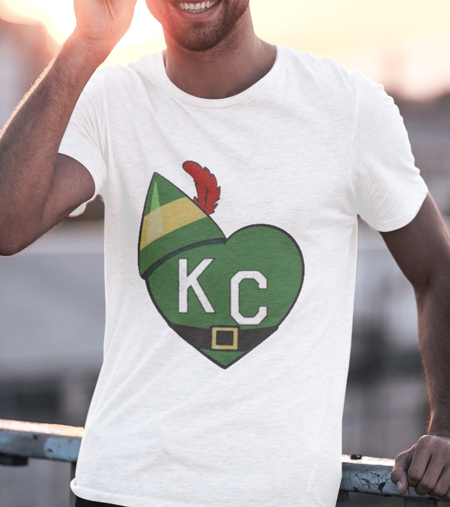 Cheerful KC Elf Heart Christmas Hat T-Shirt