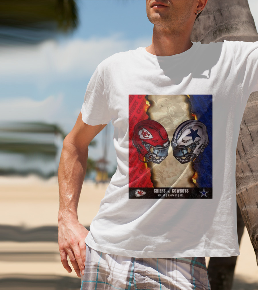 Chiefs Vs Cowboys November 27 3:30PM CT CBS Kansas City Dallas NFL Matchup T-Shirt