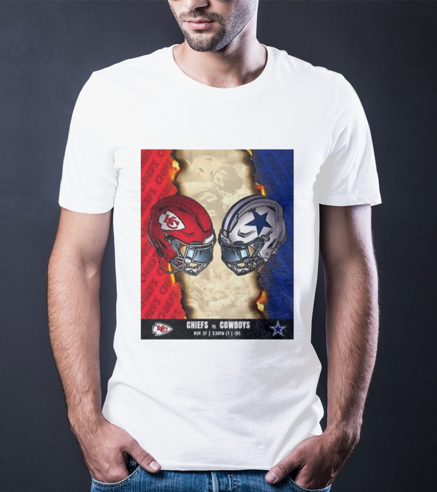 Chiefs Vs Cowboys November 27 3:30PM CT CBS Kansas City Dallas NFL Matchup T-Shirt