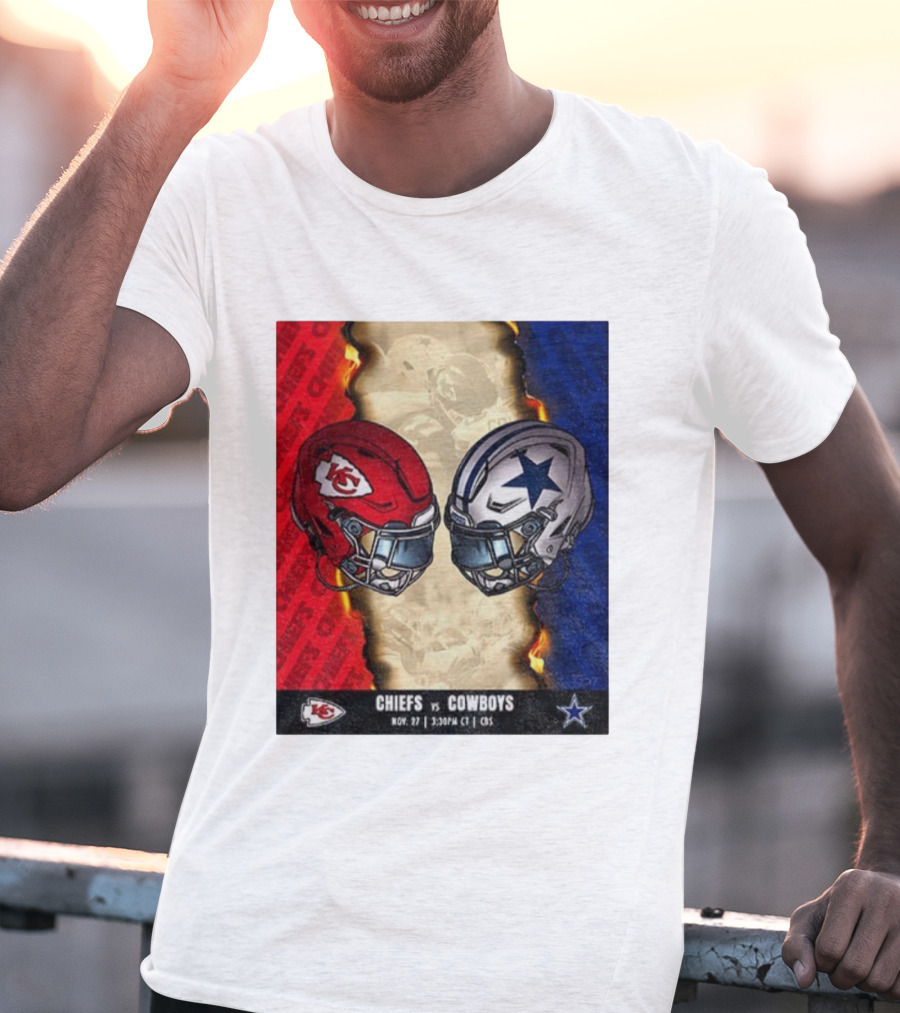 Chiefs Vs Cowboys November 27 3:30PM CT CBS Kansas City Dallas NFL Matchup T-Shirt