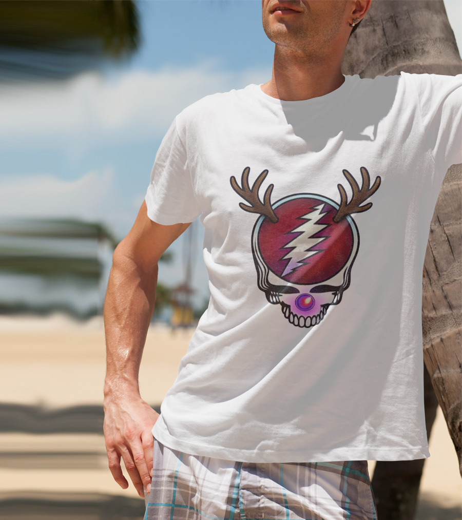Grateful Dead Reindeer Steal Your Face Skull Merry Christmas 2025 T-Shirt