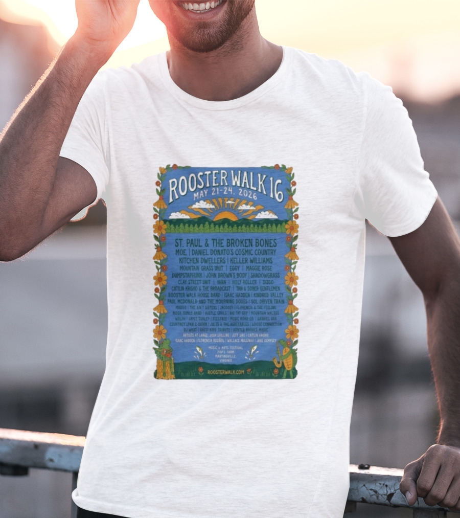 Rooster Walk 16 St. Paul & The Broken Bones Moe Kitchen Dwellers May 21-24 2026 Martinsville VA T-Shirt