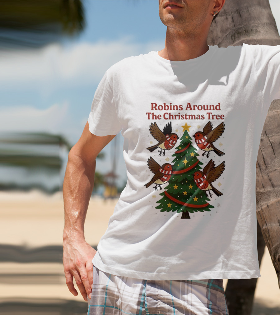 Robins Around The Christmas Tree Cheltenham Town T-Shirt