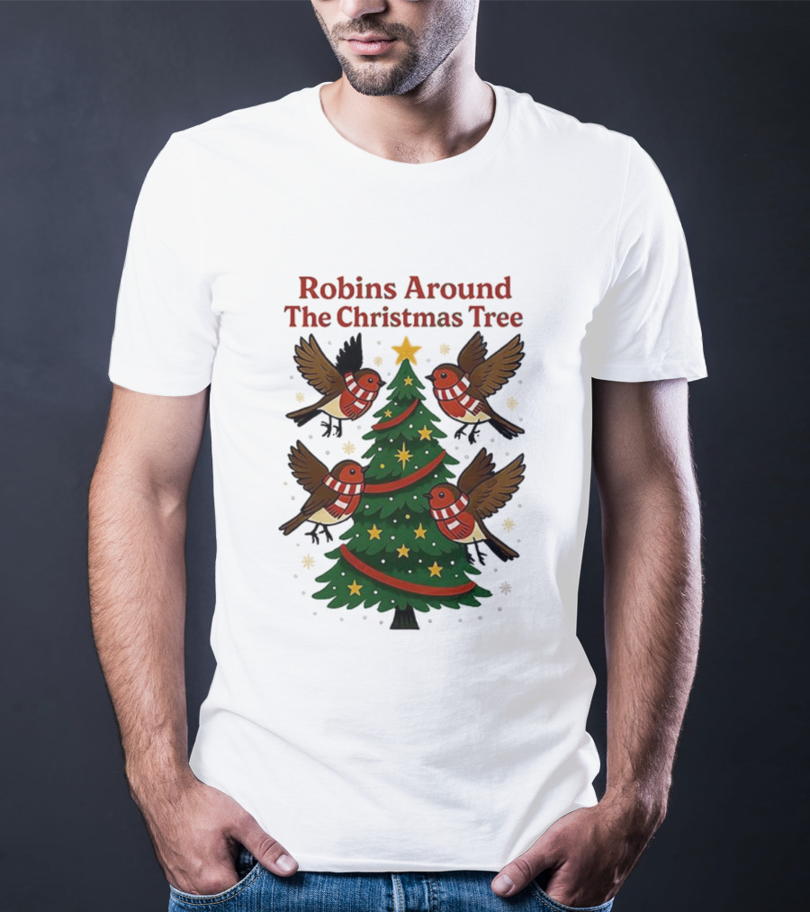 Robins Around The Christmas Tree Cheltenham Town T-Shirt