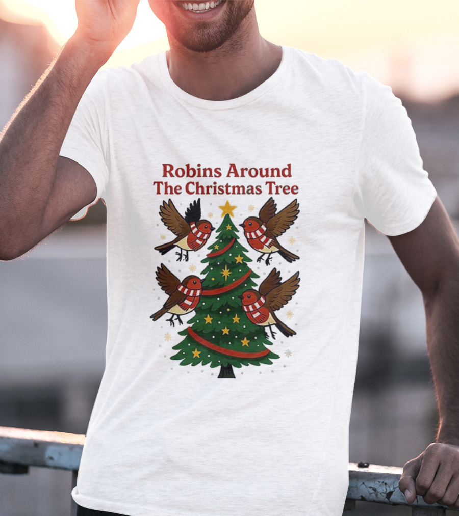 Robins Around The Christmas Tree Cheltenham Town T-Shirt